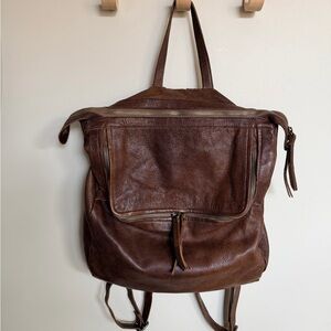 Tano Brown Leather Backpack